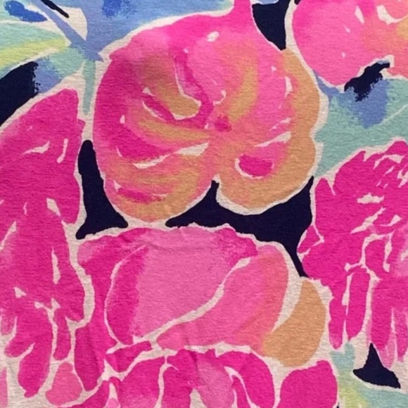 🌺🌺Lilly Pulitzer Sophie Ruffle High Tide Navy Tropicolada Dress🌺🌺 - Picture 5 of 9